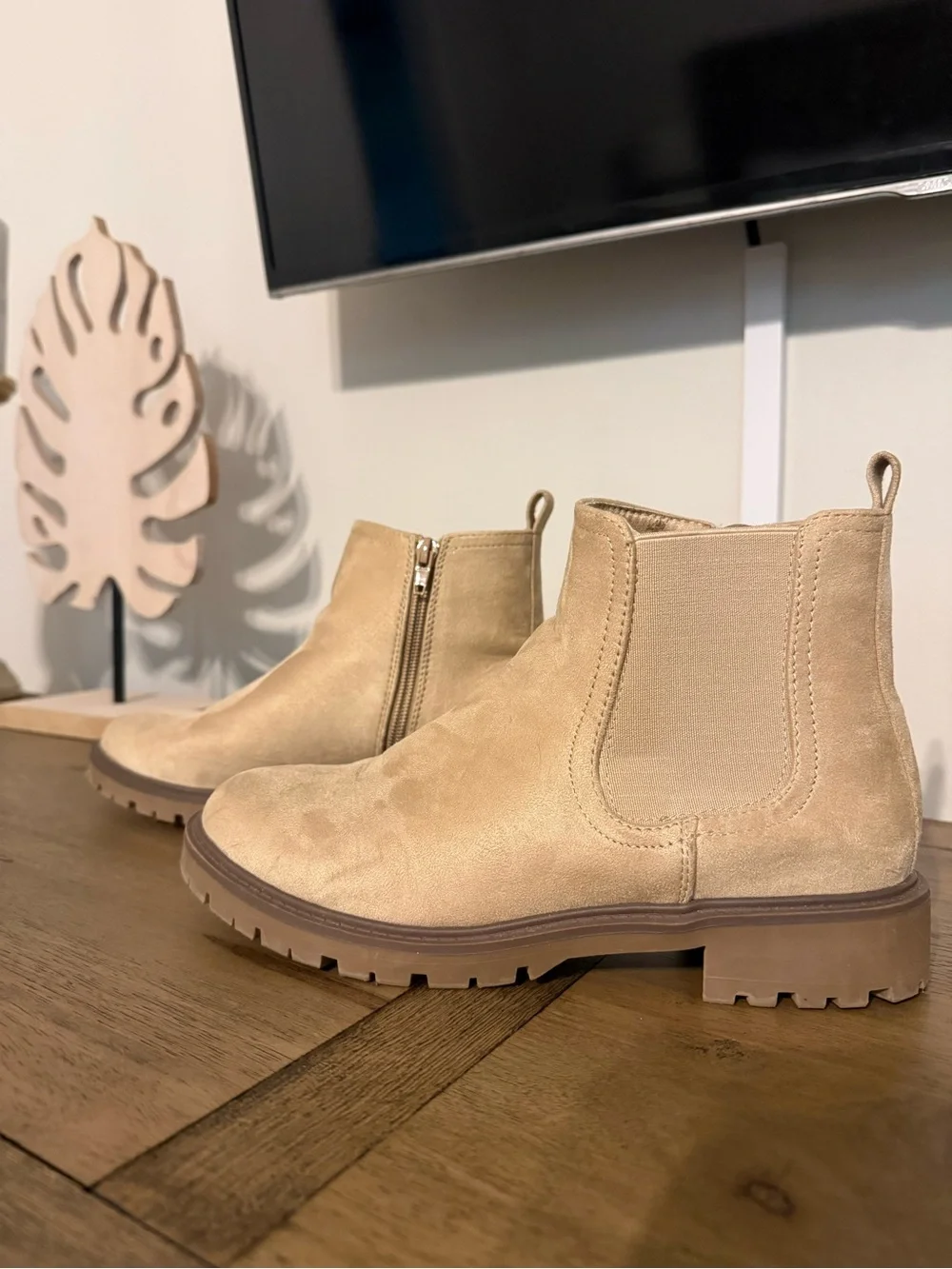 Ankle Boots in Beige